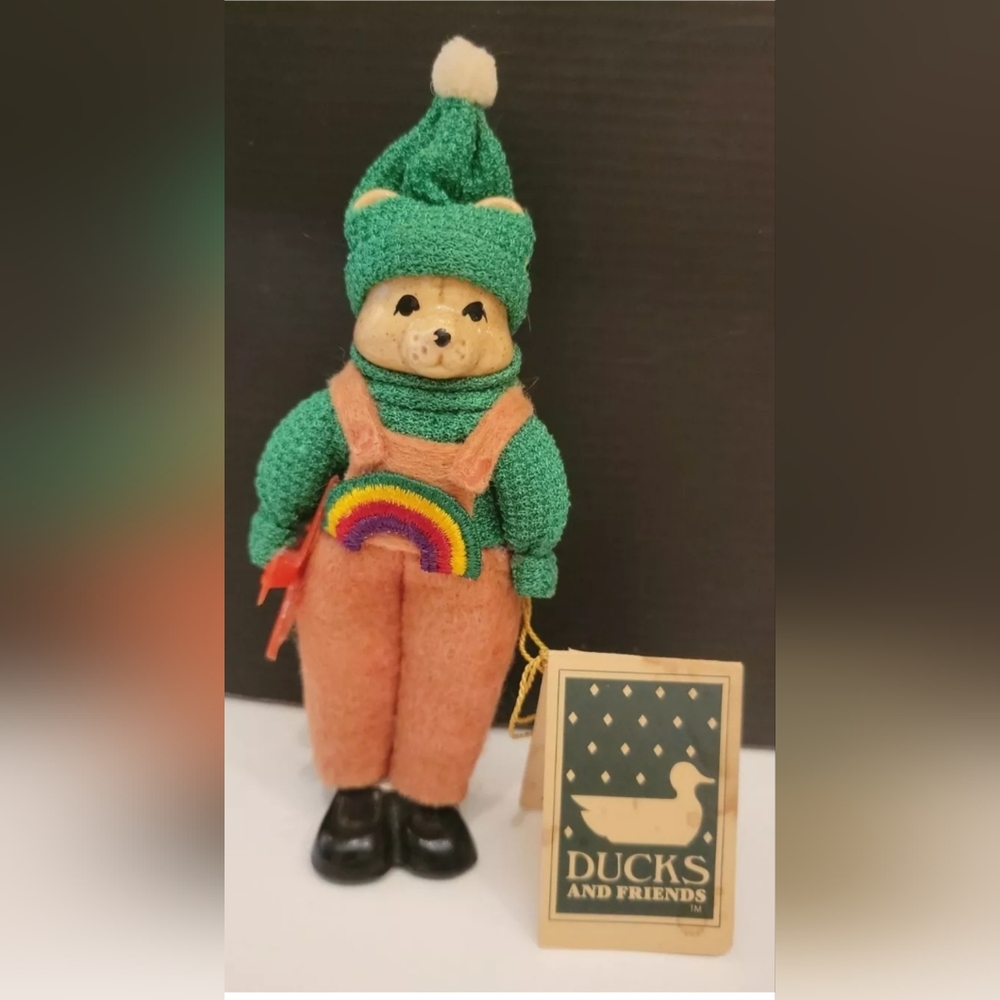 Just Ducky Vintage Baby Bear Figurine Ducks & Friends Handcrafted by Jill 1983